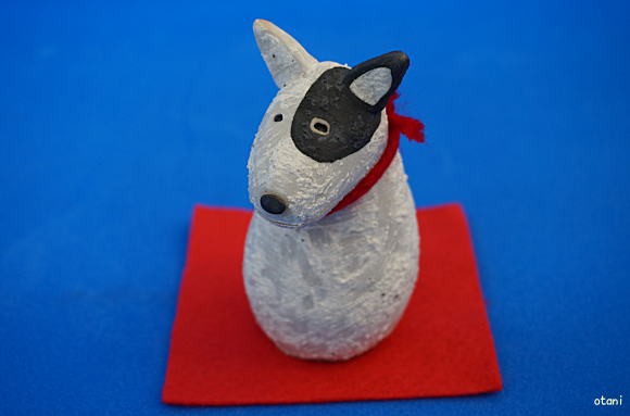 手作り信楽焼犬ブルテリア干支置物陶器販売